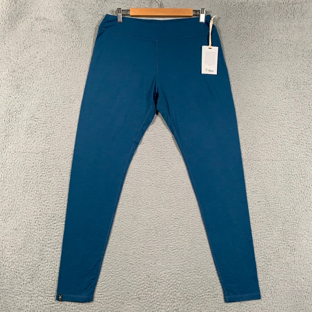 Ibex Woolies 2 Bottom Leggings Womens XL Blue Merino Wool Base Layer Thermal New
